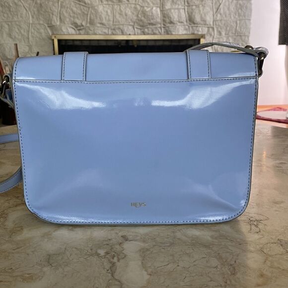 Heys Garden Party Mini Messenger Crossbody Bag Blue Patent Leather - Picture 5 of 14